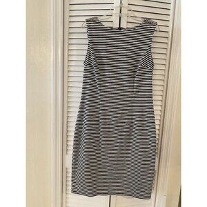 White House Black Market Sleeveless Stretch Bodycon Stripe Dress Sz 6 Career